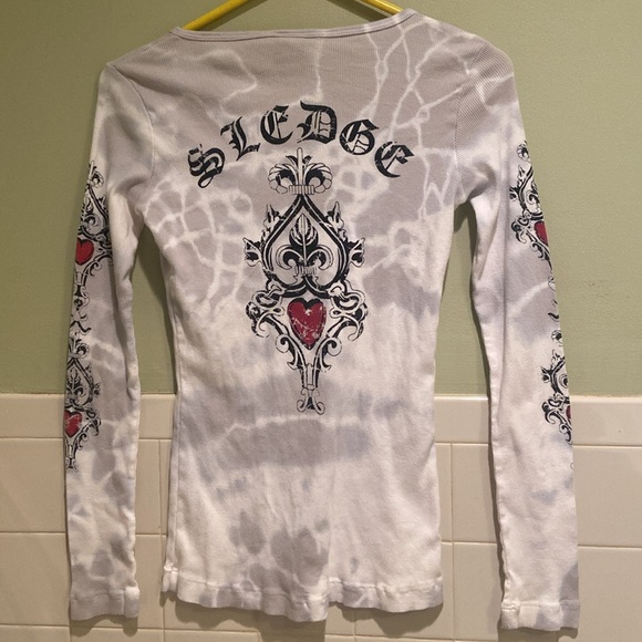 💙Sledge USA A Tie Dye Long Sleeve Women's Top Size Large - Picture 2 of 7